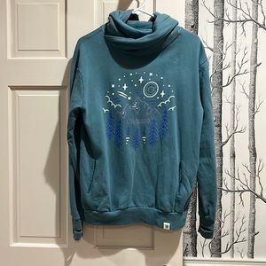 ULURU COLORADO COWL NECK HOODIE WITH THUMB HOLES -SIZE SMALL